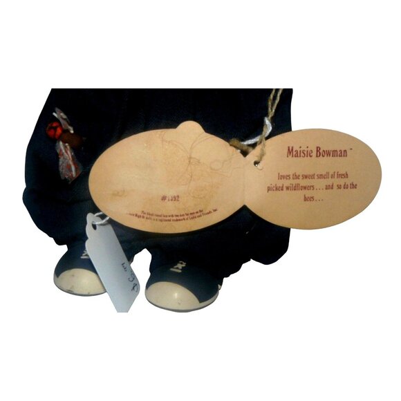 Lizzie High 1996 Wooden Folk Doll Maisie Bowman Accessories Tag Handcrafted Vtg - Picture 6 of 6